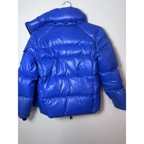 S13 By Sam Kids Glossy Blue Hooded Goose Down Puffer Jacket Sz 12 - Picture 2 of 16